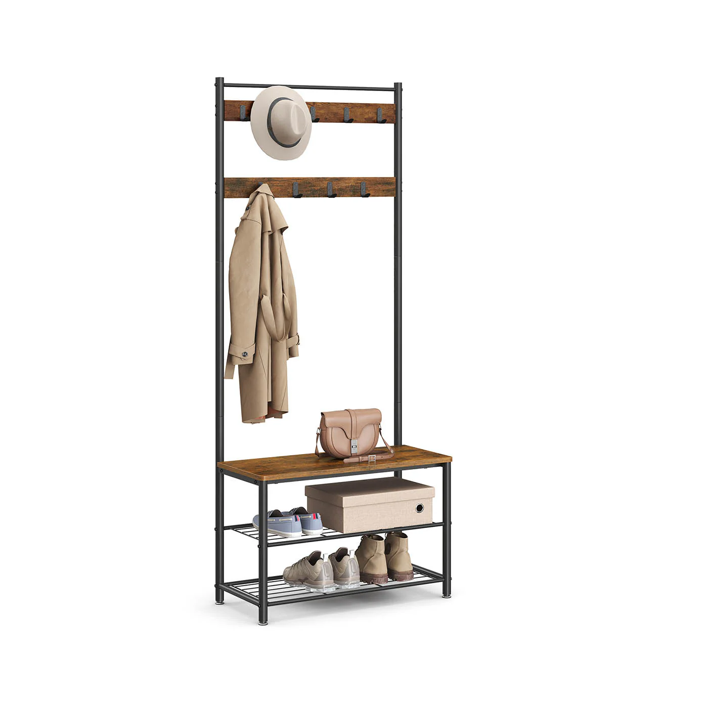 Coat Rack with Shoe Bench - Image 4
