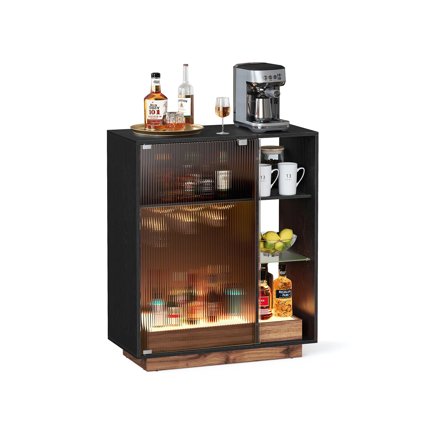 Wine Bar Cabinet with Lights